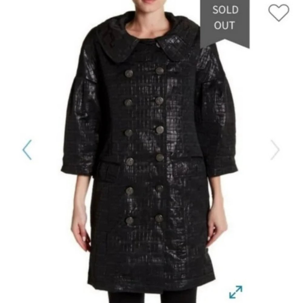 Vertigo Paris Double Breasted Novelty Trench .  SZ M - Picture 2 of 5